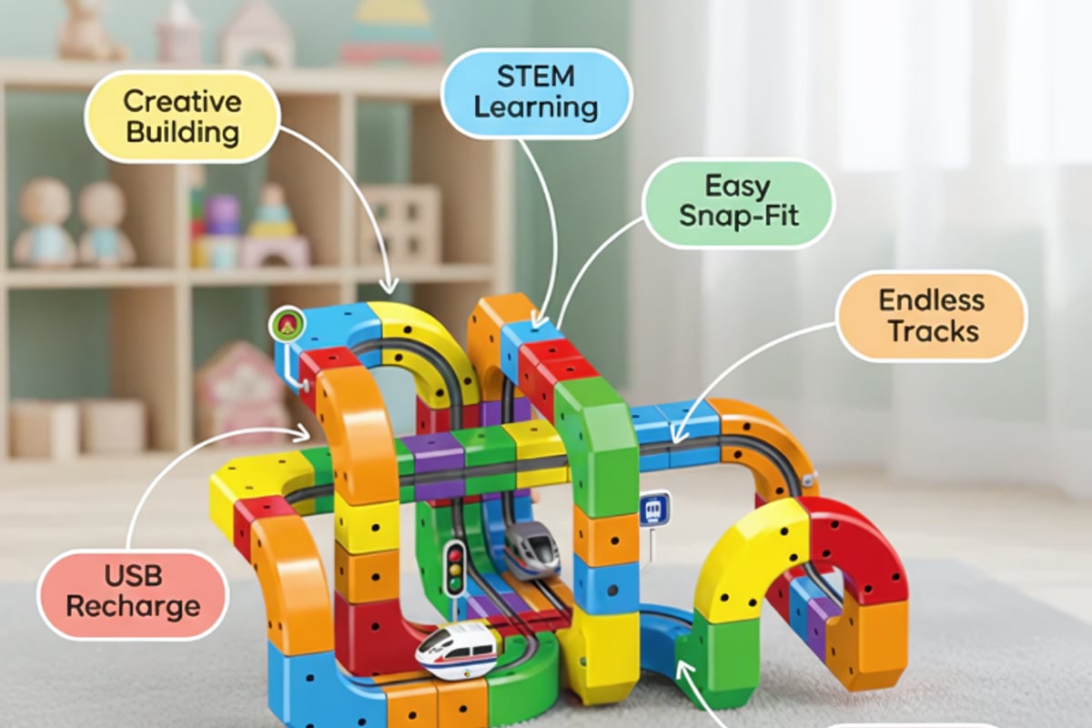 Magic (Megnetic) Track Train Set for Kids - KIDZEEHUB