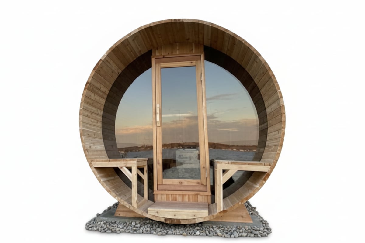 Canadian Timber Tranquility MP Barrel Sauna - LeisureCraft - RecoSauna