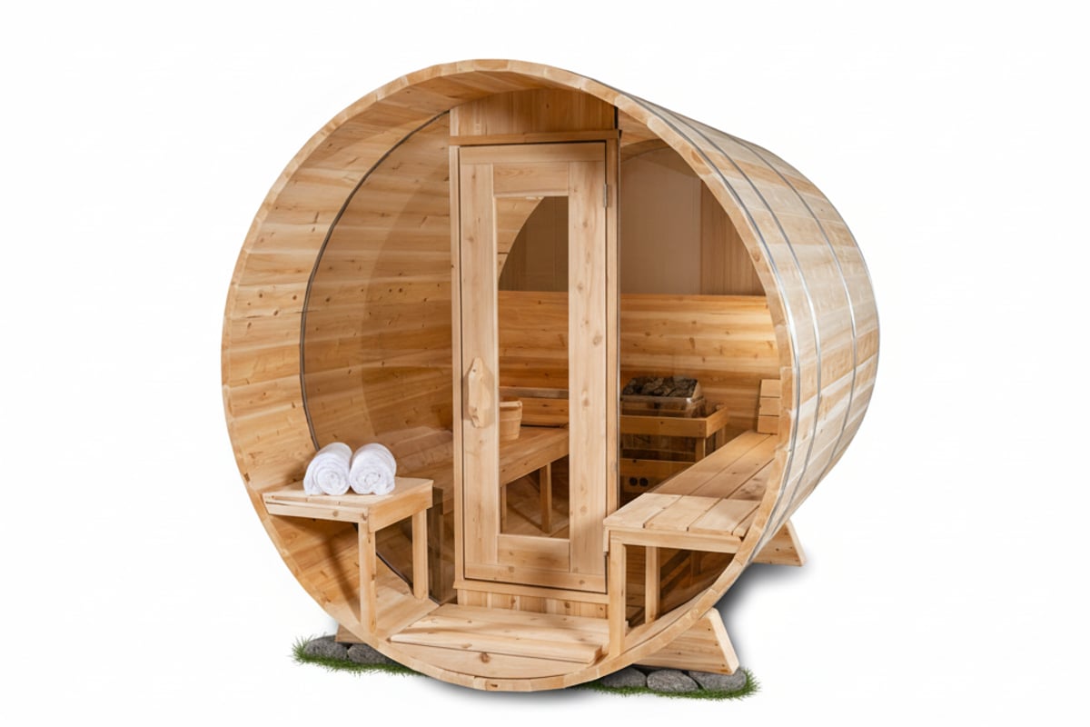 Canadian Timber Serenity MP Barrel Sauna - LeisureCraft - RecoSauna