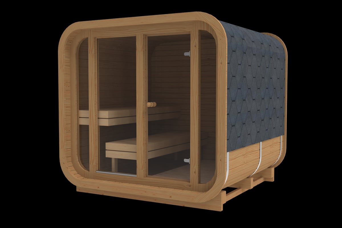 RecoSauna Sisu Square Sauna in Thermowood: Modern Scandinavian Sauna Living - RecoSauna