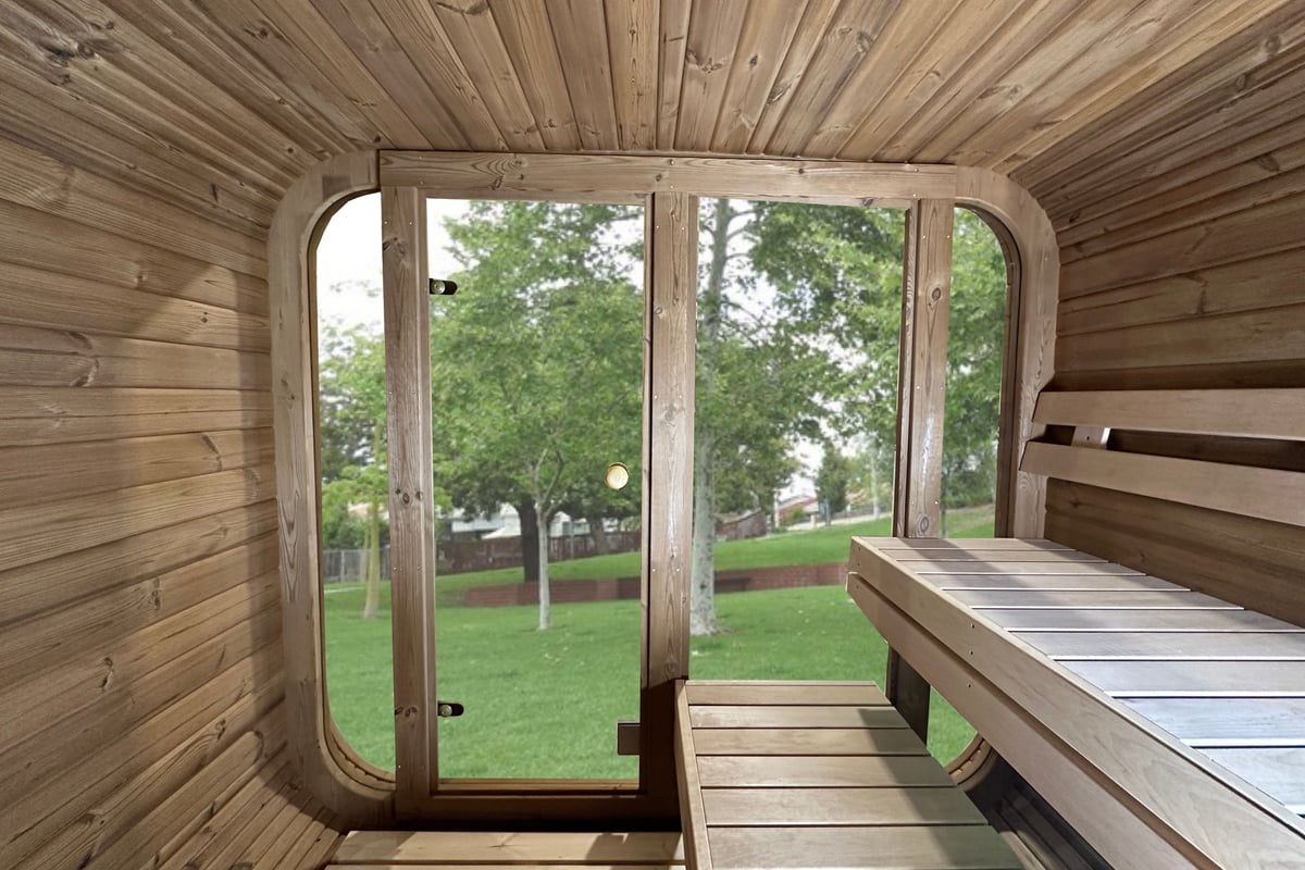 RecoSauna Sisu Square Sauna in Thermowood: Modern Scandinavian Sauna Living - RecoSauna