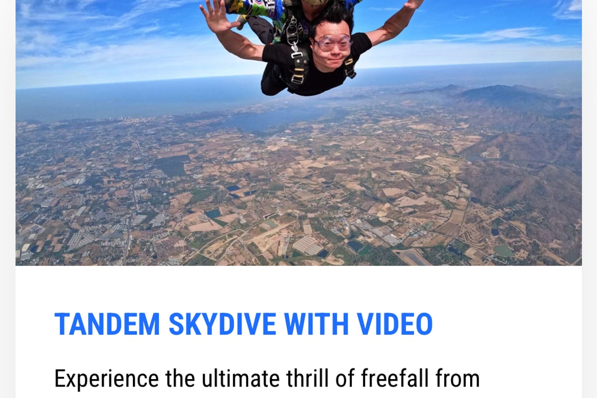 Tandem skydiving - Thai Sky Adventures